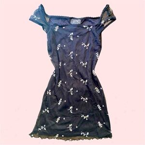 Embroidered Dress city triangles mesh XS S